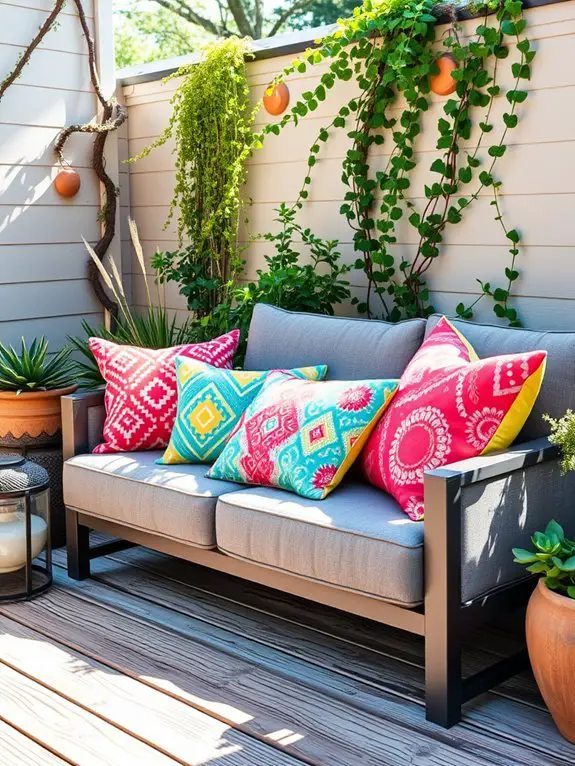 add vibrant cushions decoratively