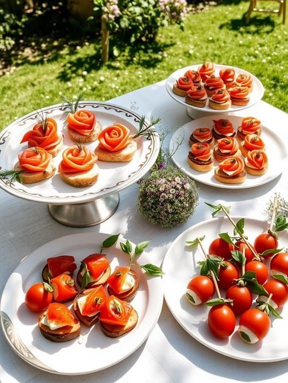 artfully arranged starter dishes