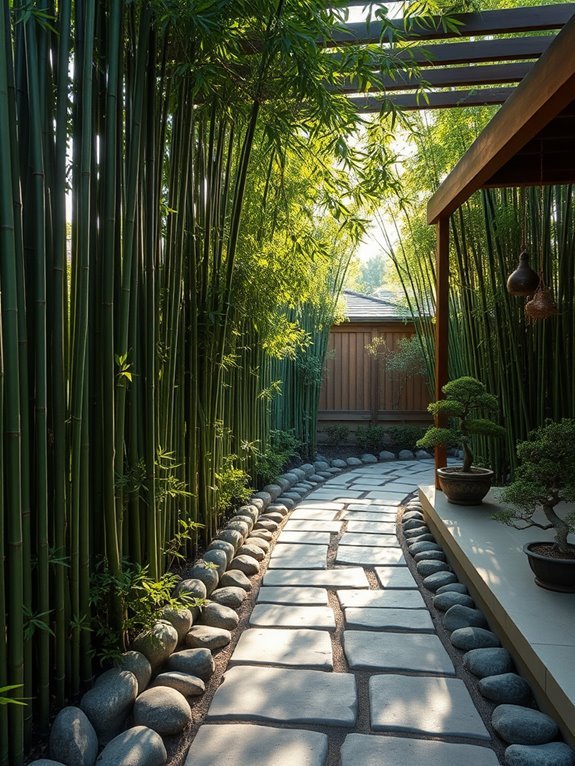 asian inspired bamboo fencing