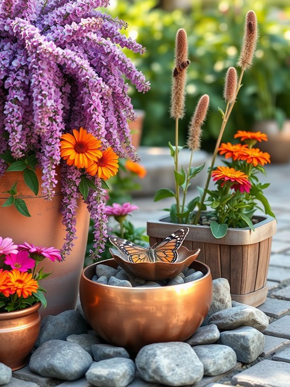 attracting butterflies with containers
