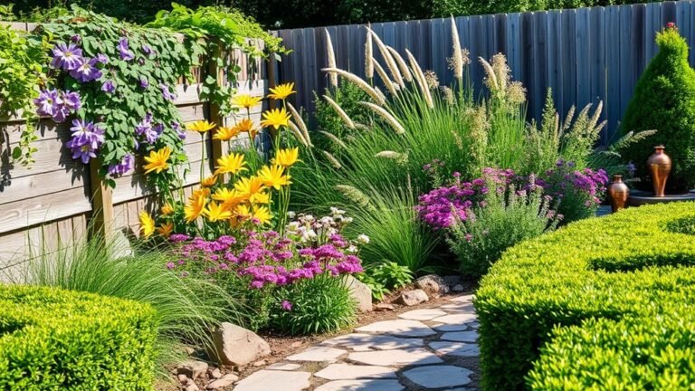 backyard landscaping along fences