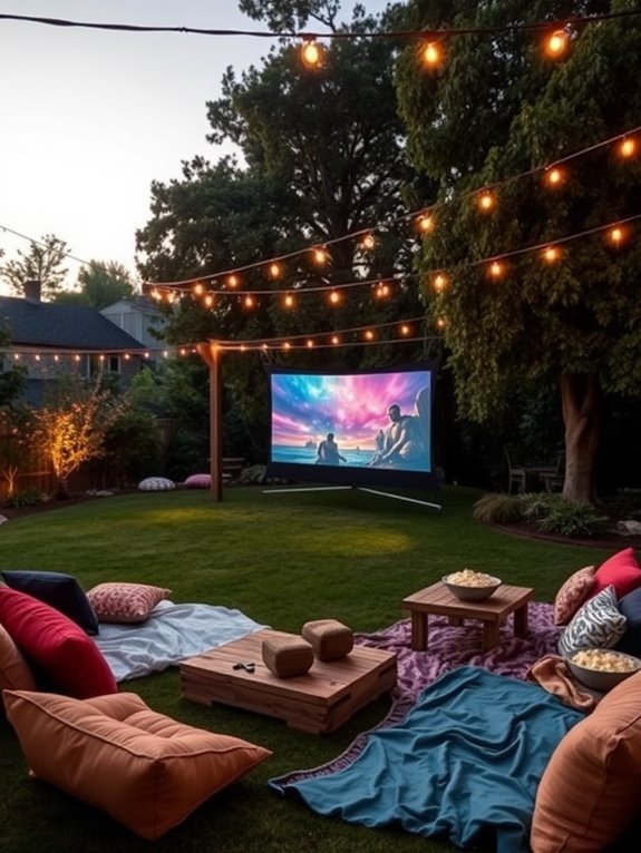 backyard movie night setup