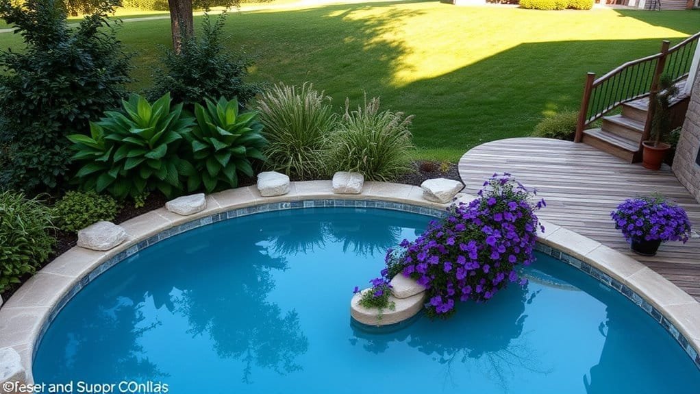 backyard semi inground pool designs