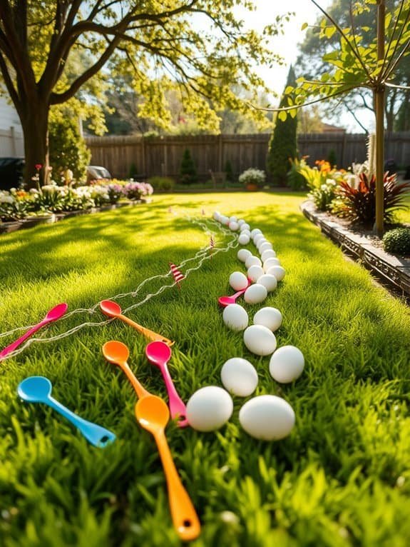 balancing egg on spoon