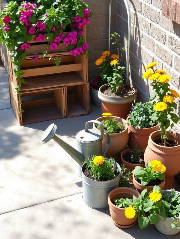 basic gardening plant pots