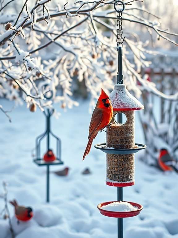 birdwatching with feeders setup