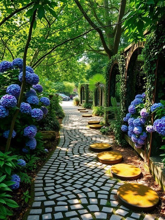 blooming floral walkway serenity