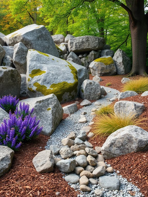 boulders enhance garden aesthetics