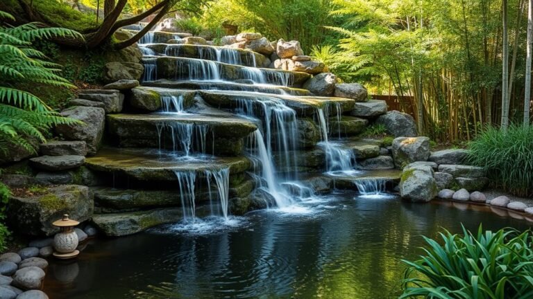 calming backyard waterfall designs