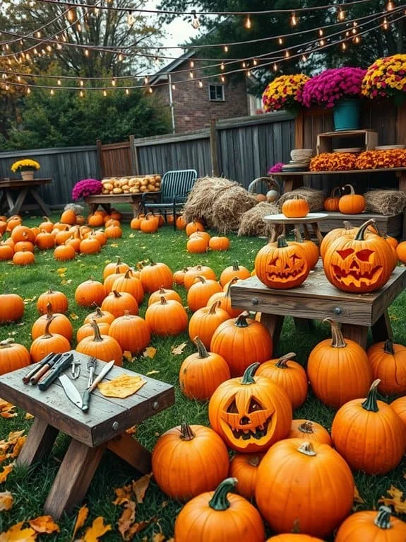 carve pumpkins with friends