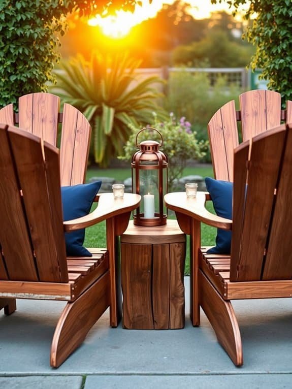 charming wooden outdoor seating