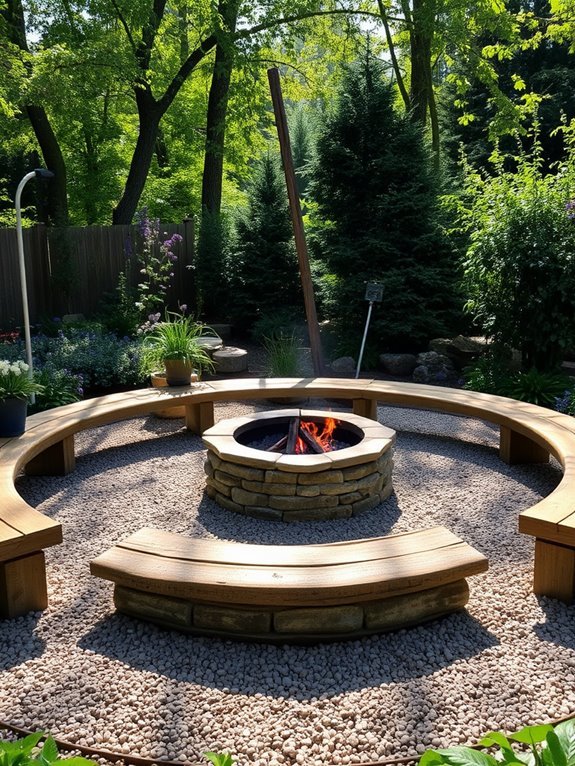 circular gravel fire pit