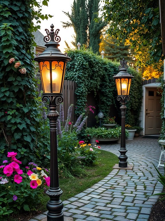 classic lantern style lighting poles