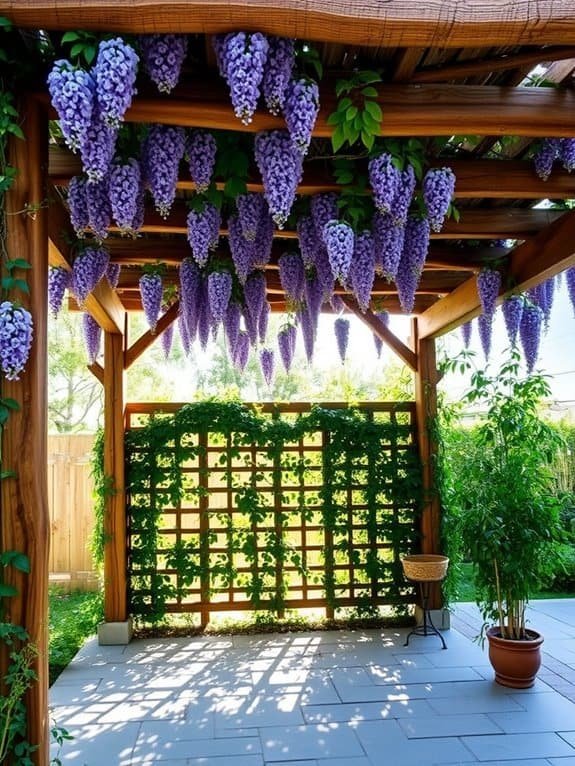 climbing plants on pergolas