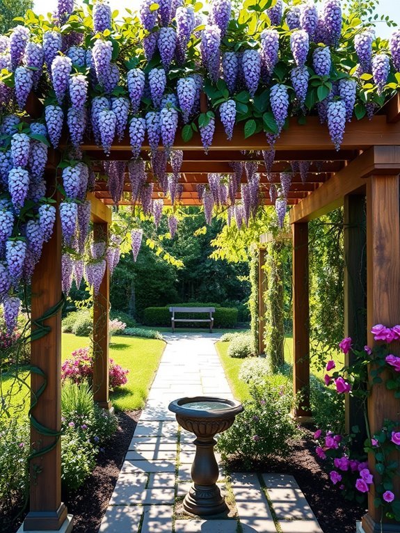 climbing plants on pergolas