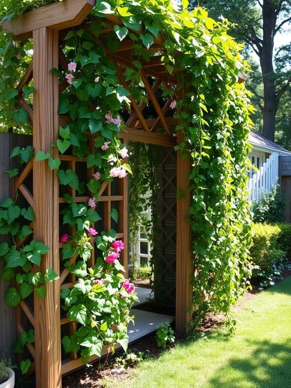 climbing plants on trellis