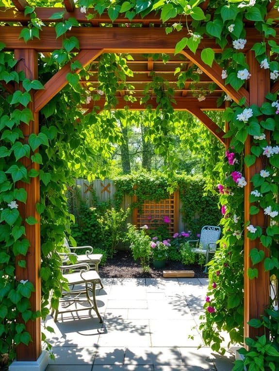climbing plants on trellis