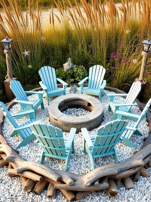 coastal themed fire pit design