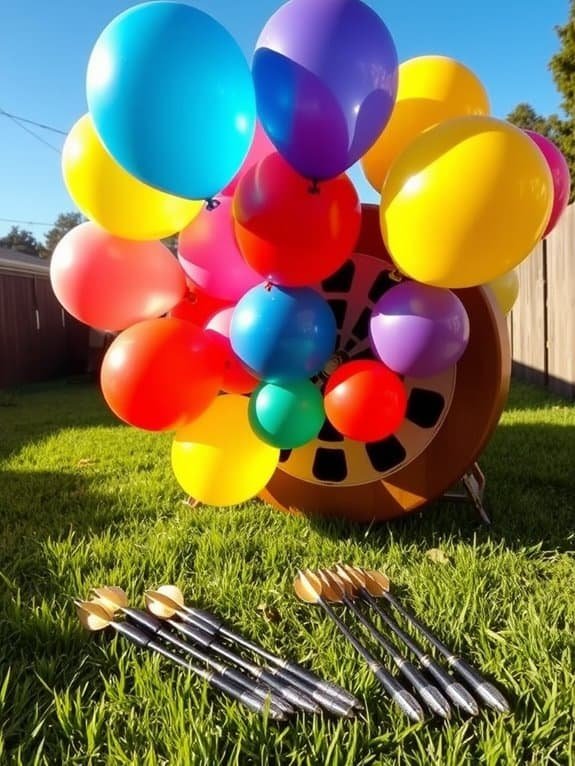 colorful balloon dart game
