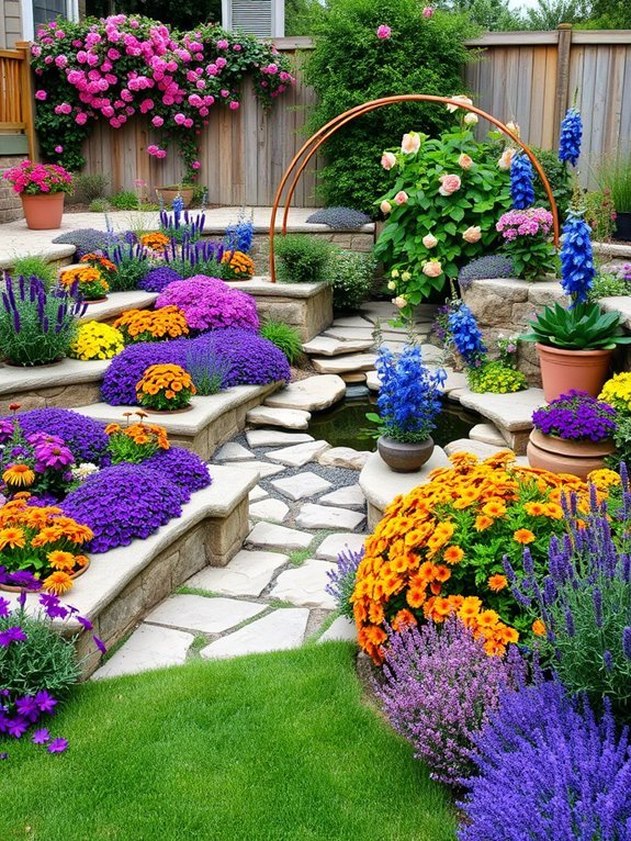 colorful blooming flower paradise