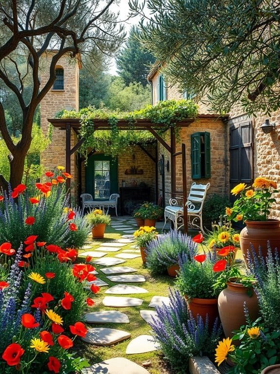colorful blooming garden displays