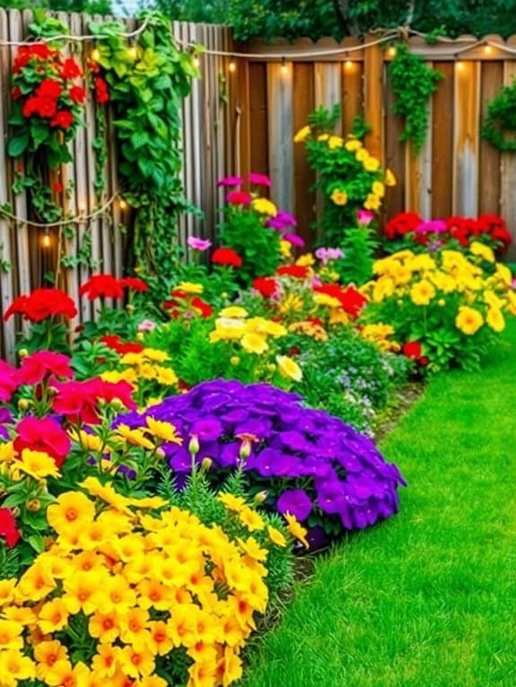 colorful blooming garden displays