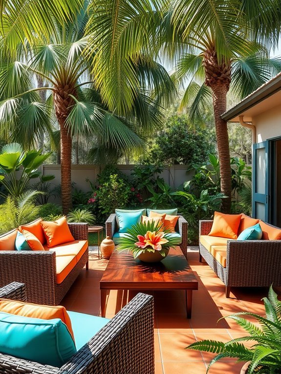 colorful garden seating options