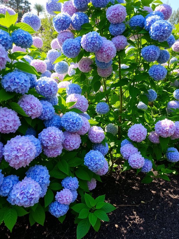 colorful hydrangea flowering tips