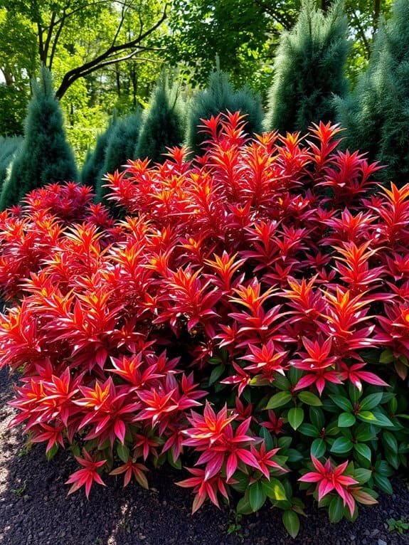 colorful leaves of nandina