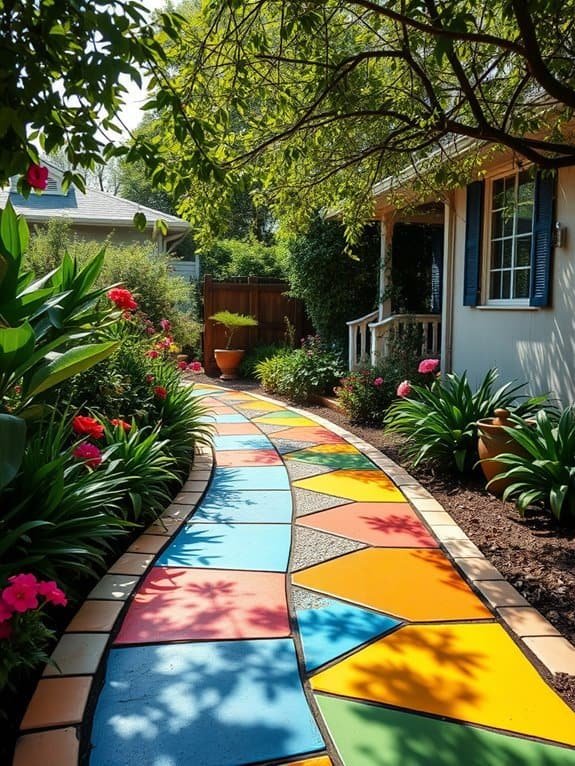 colorful outdoor pathway design