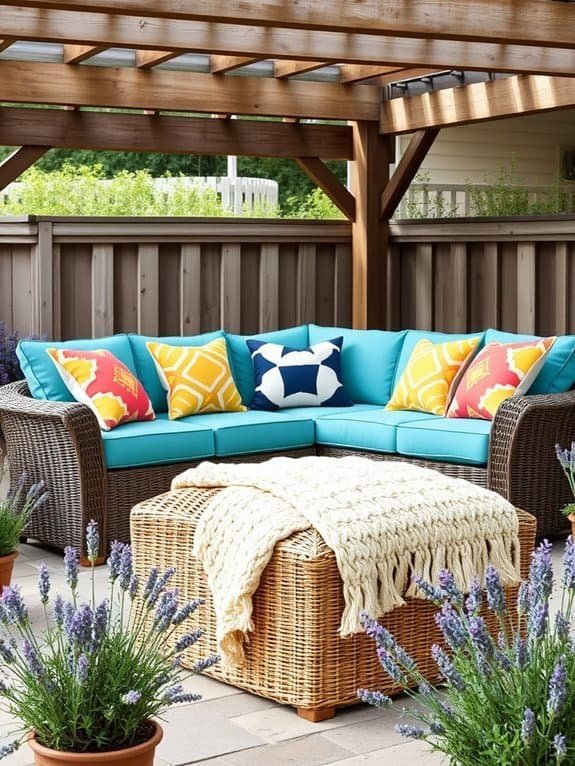 colorful patio seat cushions