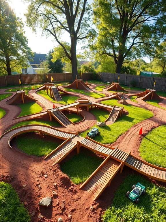 complex tiered racing circuit