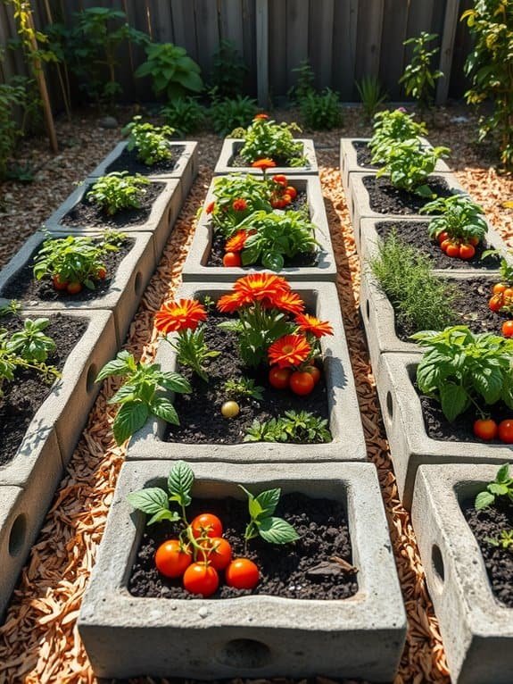 concrete block garden beds