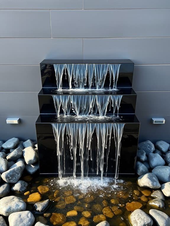 contemporary cascading water feature