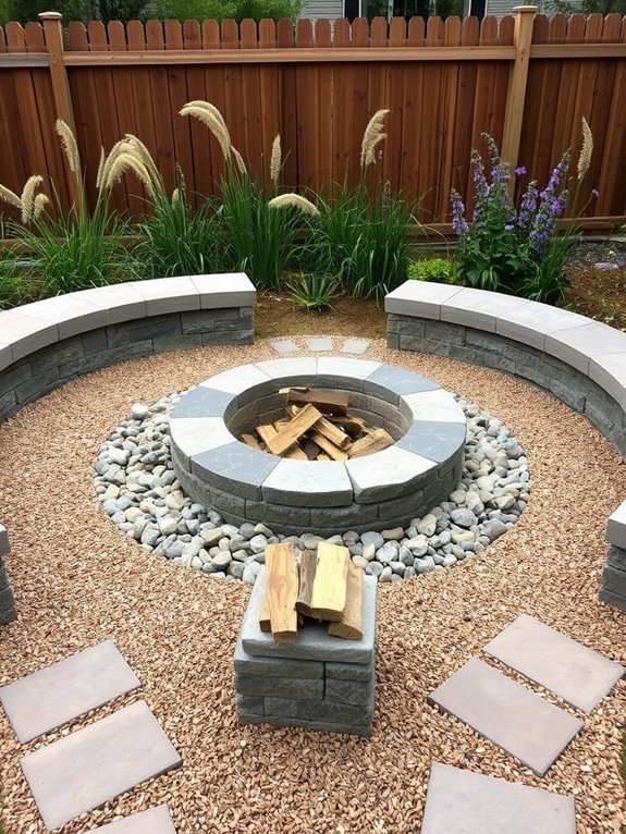 cozy circular fire pit