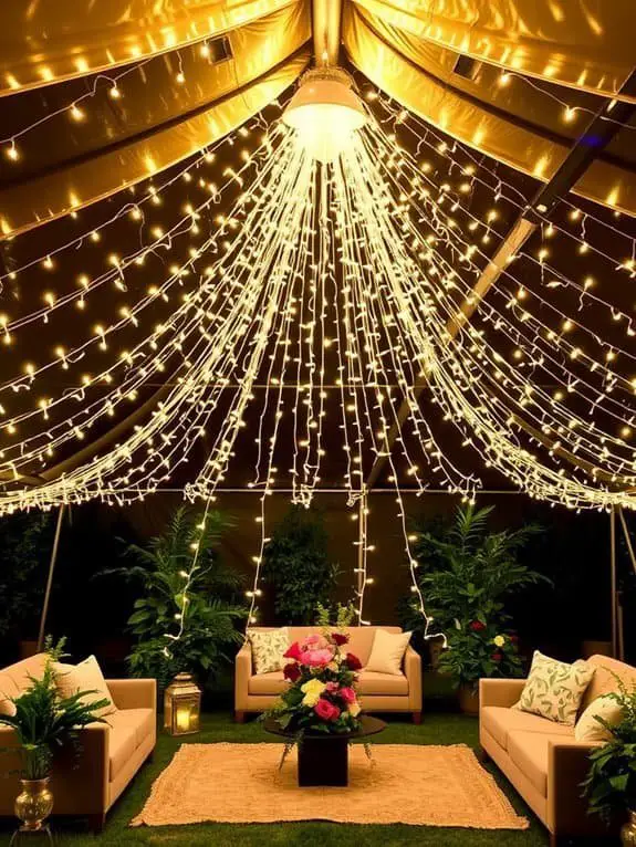cozy illuminated camping space