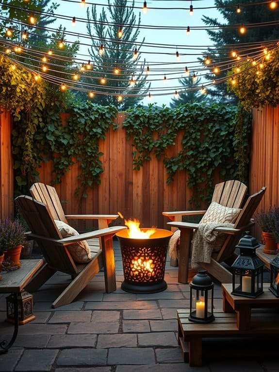 cozy illuminated seating space