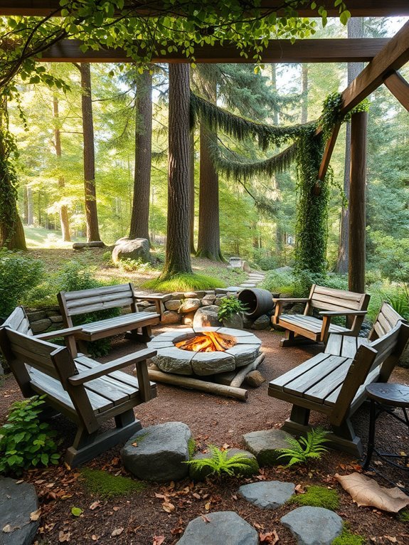 cozy natural wood seating