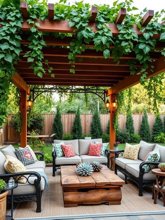 cozy outdoor lounge area