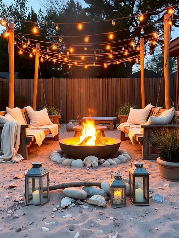 cozy seaside fire night