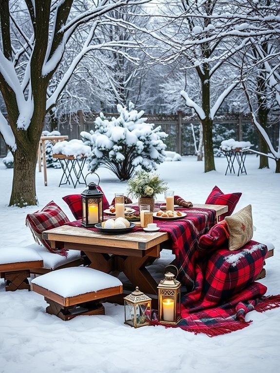 cozy winter picnic outdoors