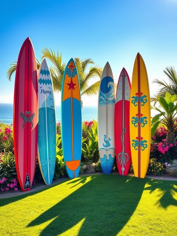 creative surfboard art displays