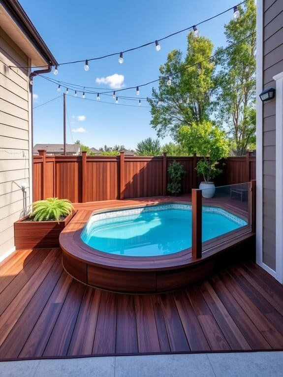 deck with integrated pool