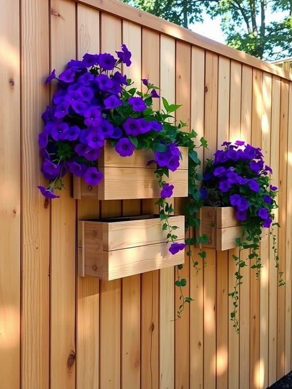 decorative fence with planters