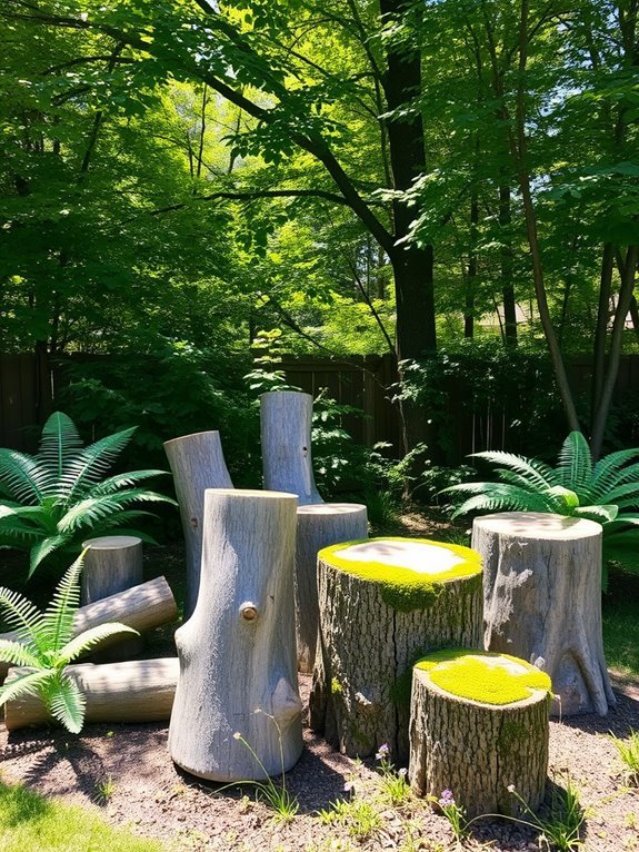 decorative logs and stumps