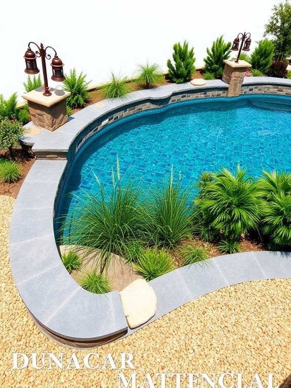 decorative swimming pool edge