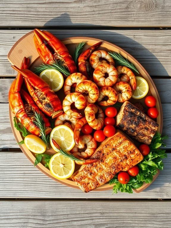 delicious mixed seafood grill