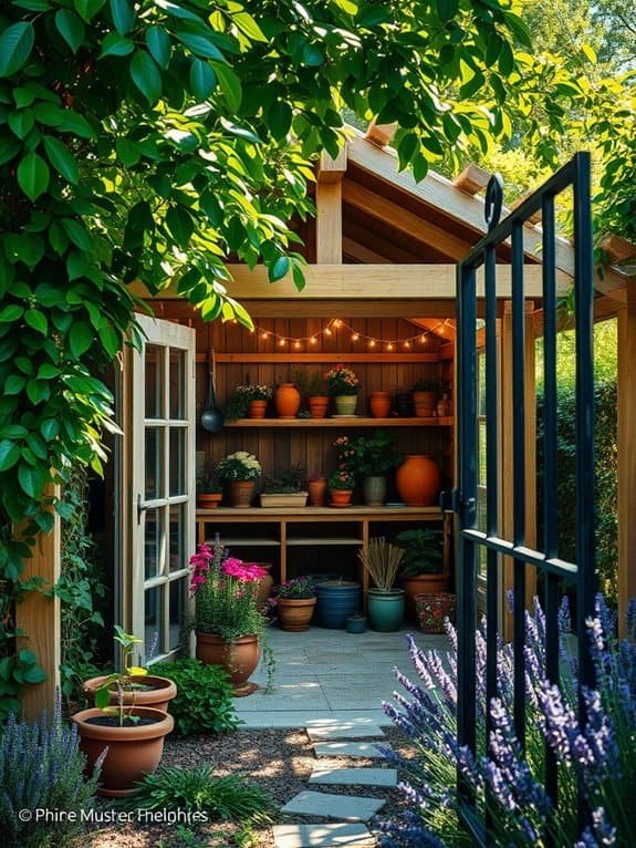 delightful garden workspace retreat