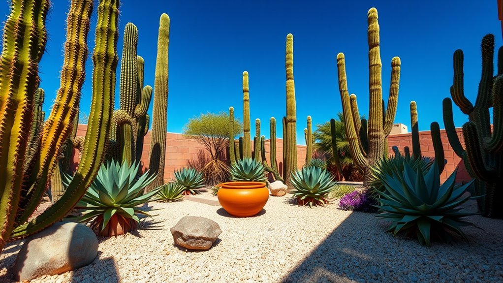 desert themed backyard cactus garden