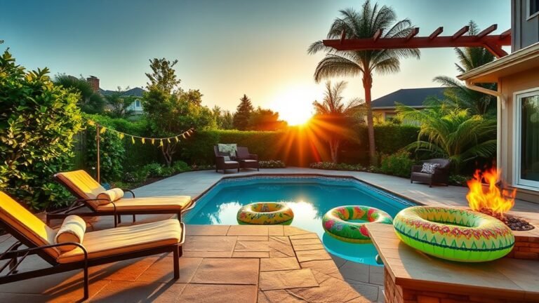 diverse backyard pool decorations